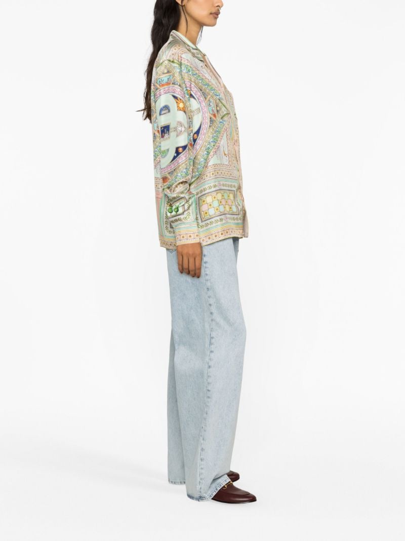 Green Le Labyrinthe  Printed Silk Shirt