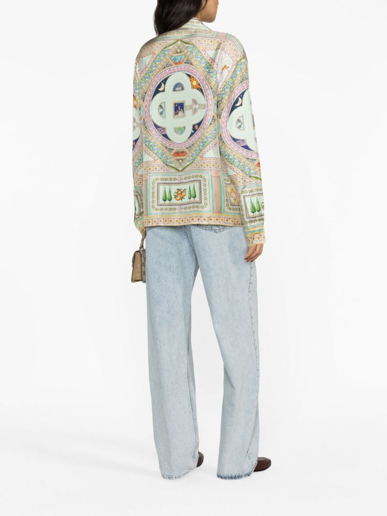 Green Le Labyrinthe  Printed Silk Shirt