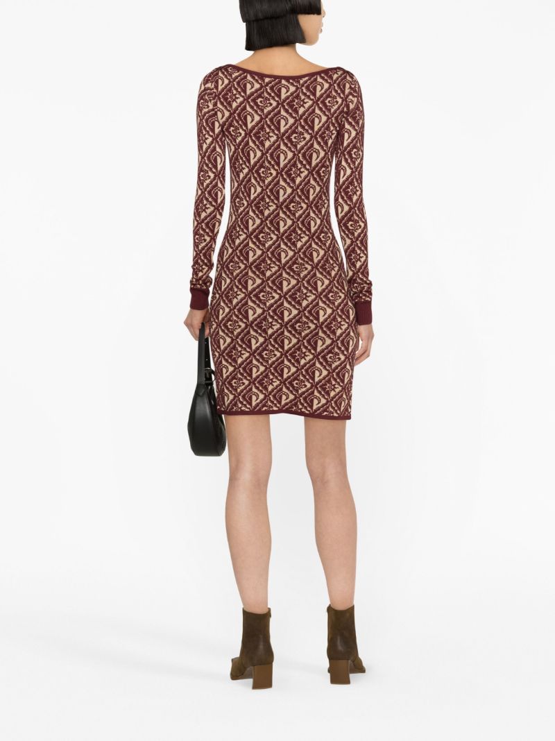 Red Moon Diamant Jacquard-knit Dress
