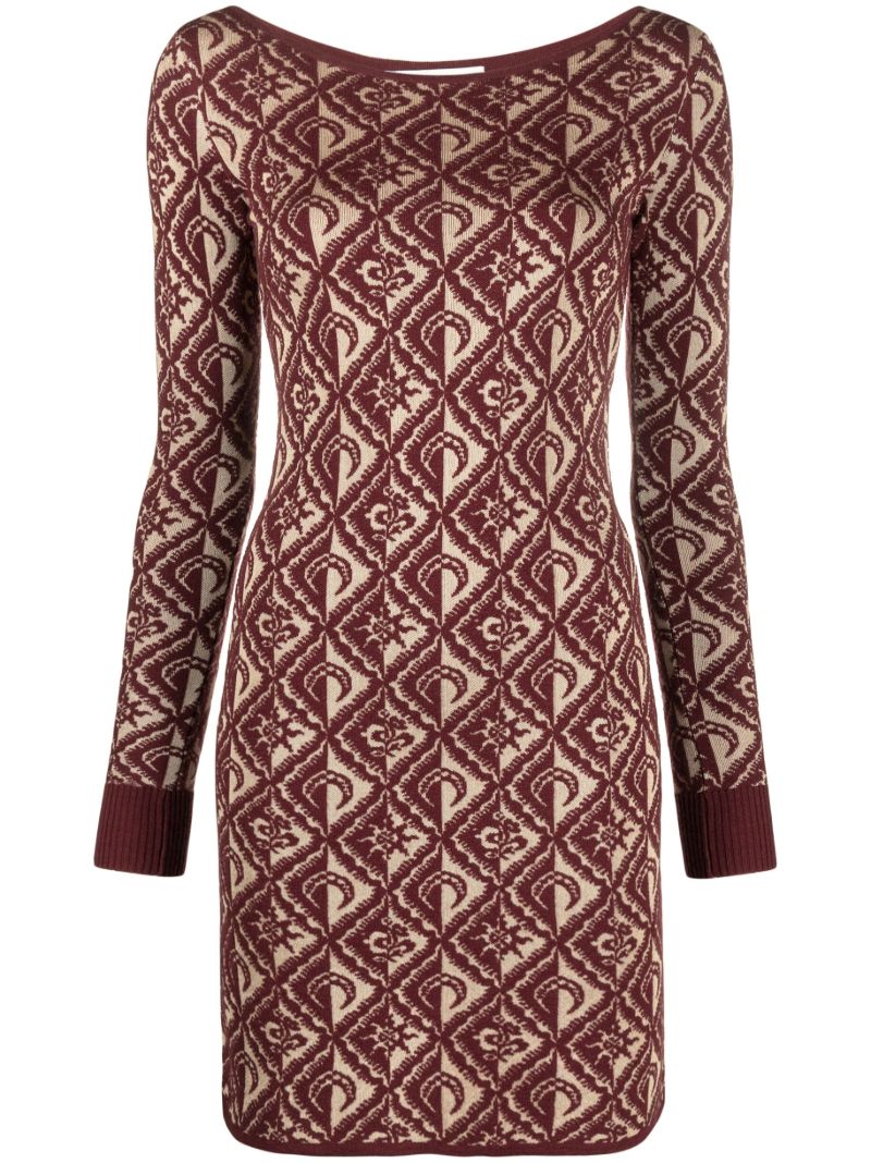 Red Moon Diamant Jacquard-knit Dress