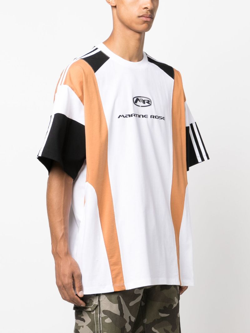 White Logo-print Panelled T-shirt