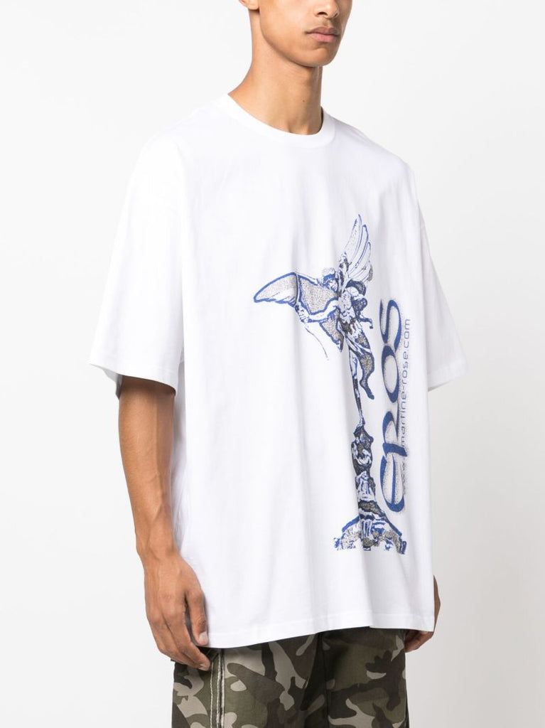 White Eros-print Cotton T-shirt