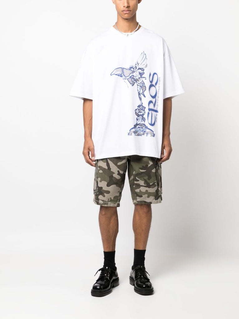 White Eros-print Cotton T-shirt