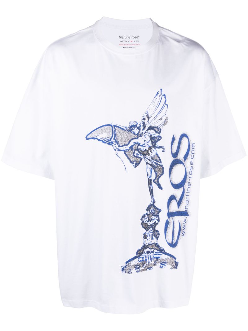 White Eros-print Cotton T-shirt
