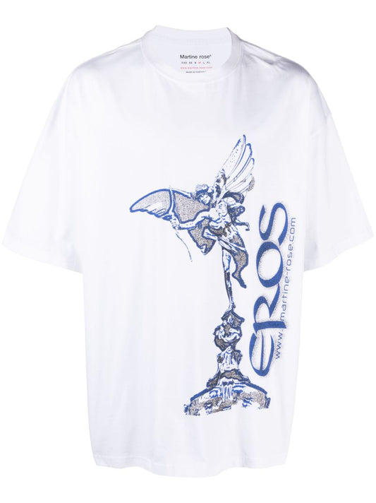 White Eros-print Cotton T-shirt