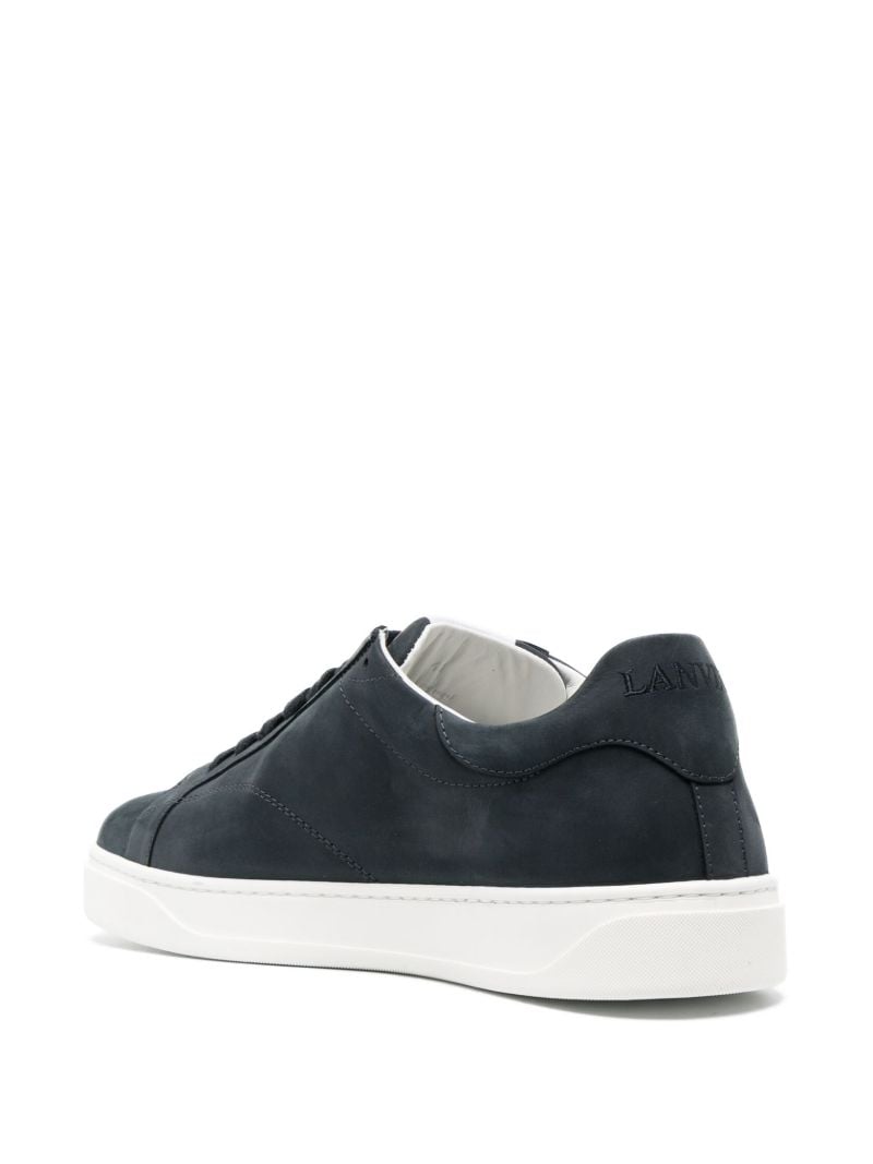 Blue Leather Low Top Sneakers