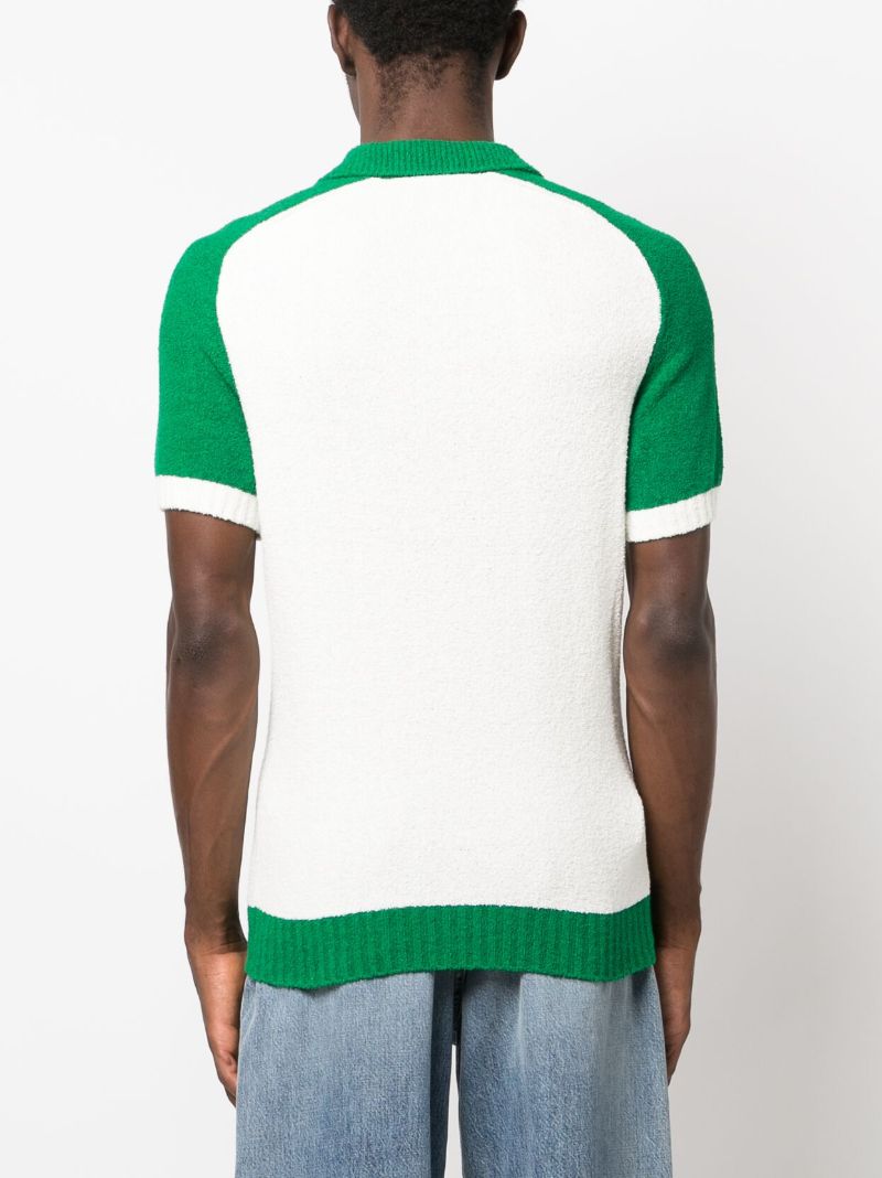 White Knitted Polo Top