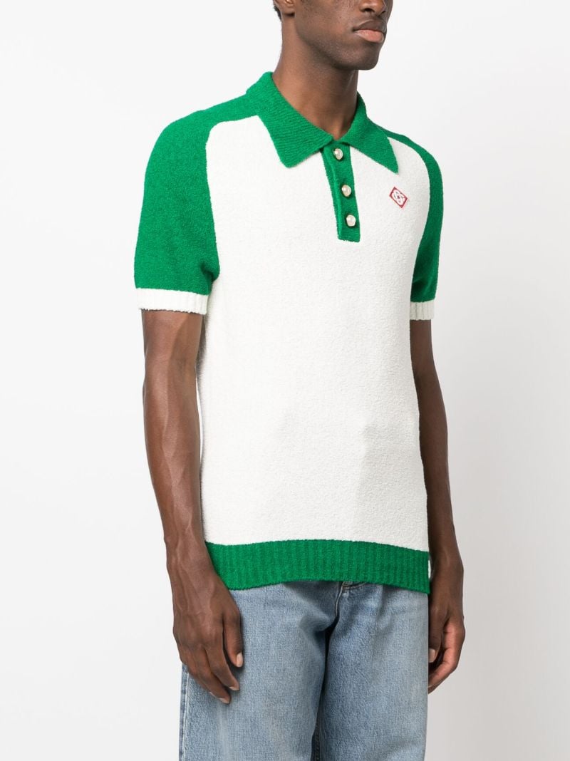 White Knitted Polo Top