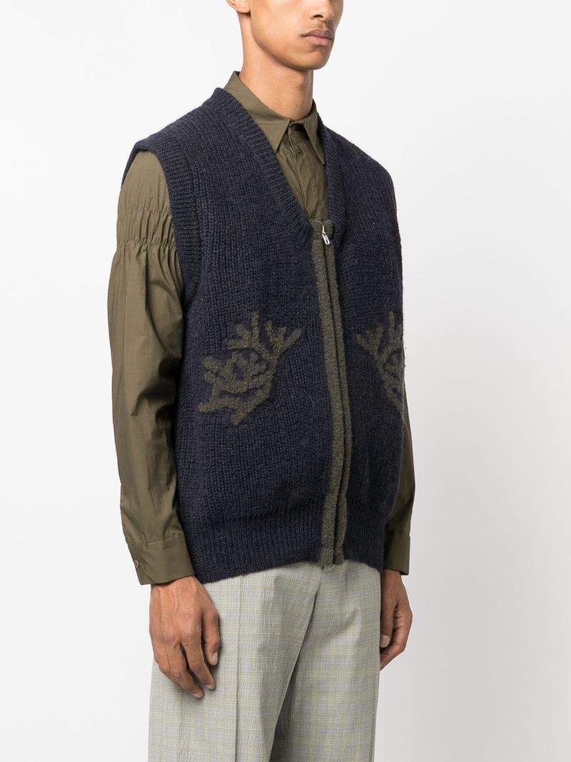 Blue Fundur Chunky-knit Wool Vest