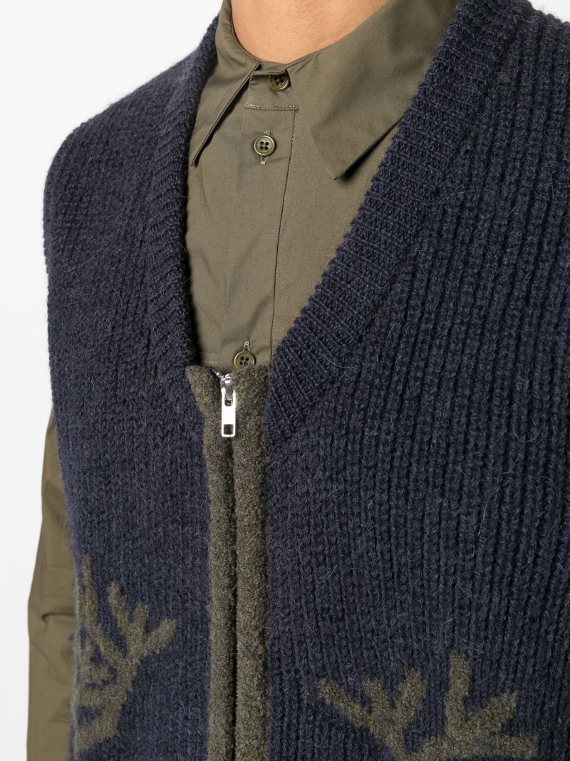 Blue Fundur Chunky-knit Wool Vest