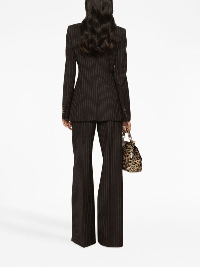 Black Pinstripe-pattern Wool Trousers