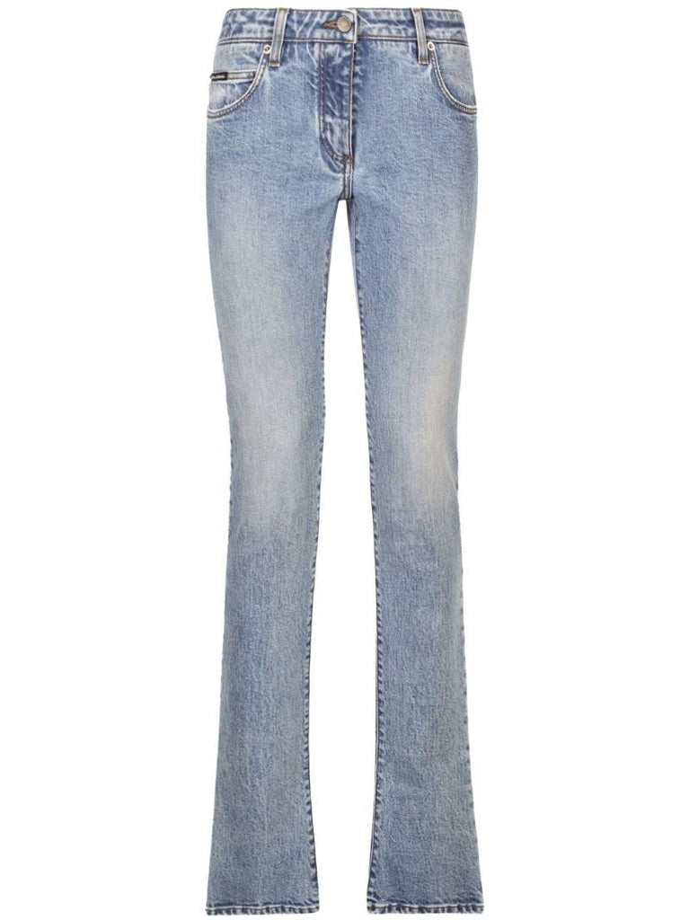 Blue Logo-plaque Bootcut Jeans