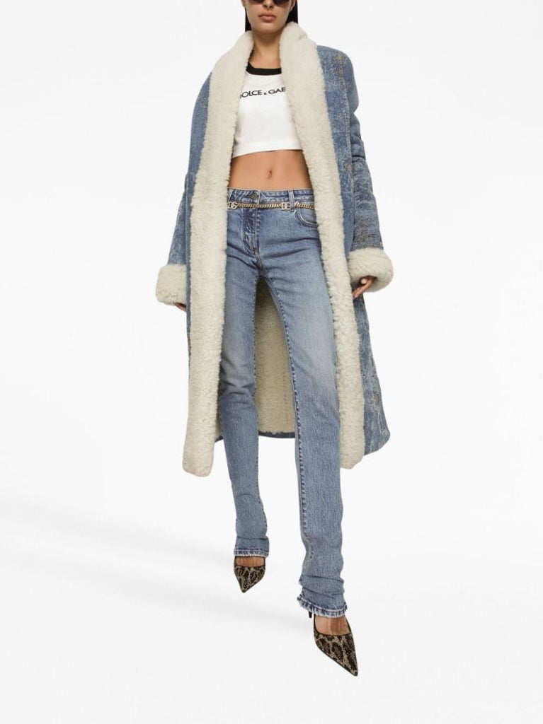 Blue Logo-plaque Bootcut Jeans