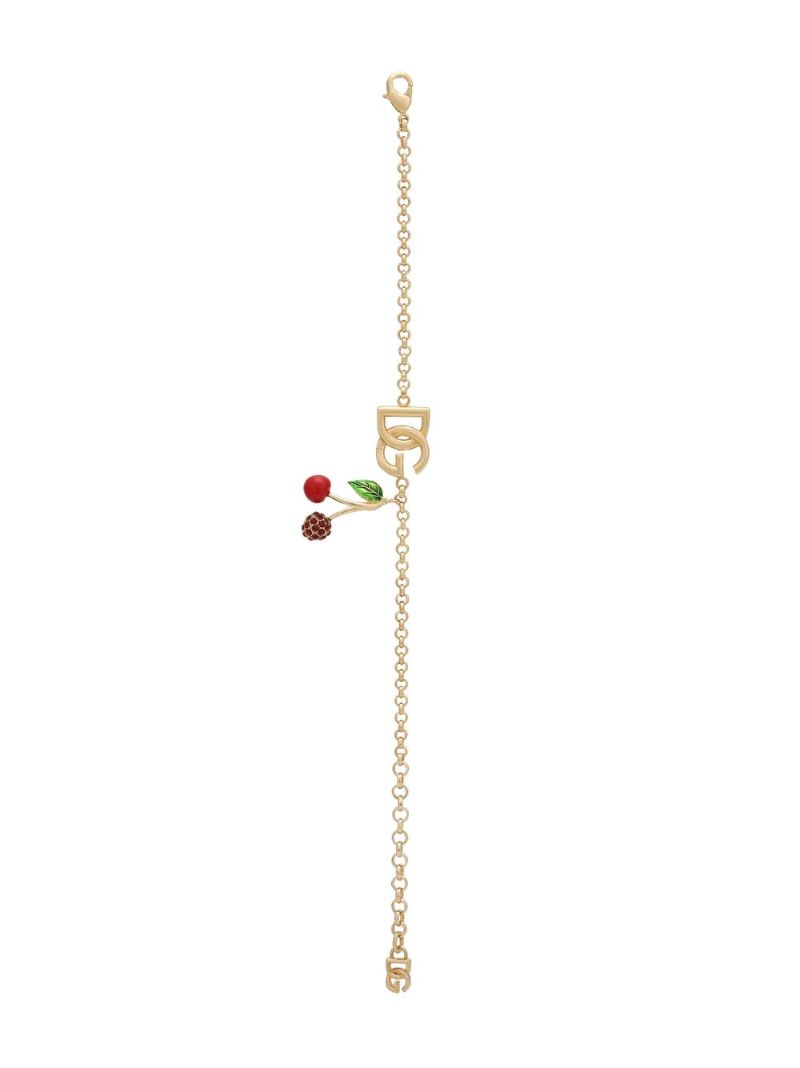 Gold-tone Logo-charm Chain Bracelet