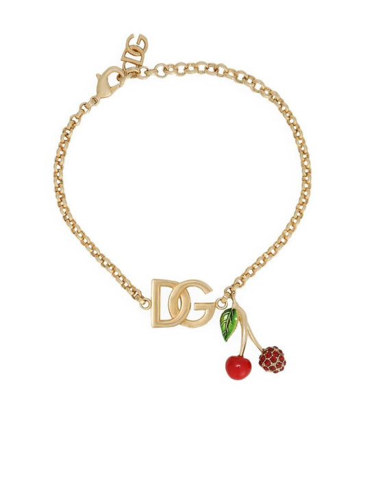 Gold-tone Logo-charm Chain Bracelet