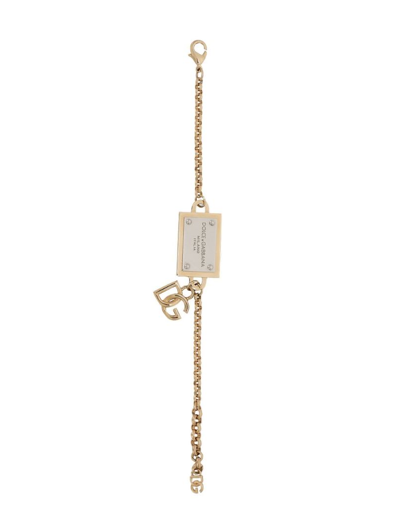 Gold-tone Logo-tag Chain Bracelet
