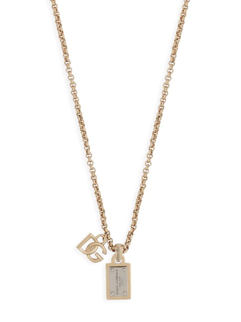 Gold-tone Logo-tag Chain Necklace