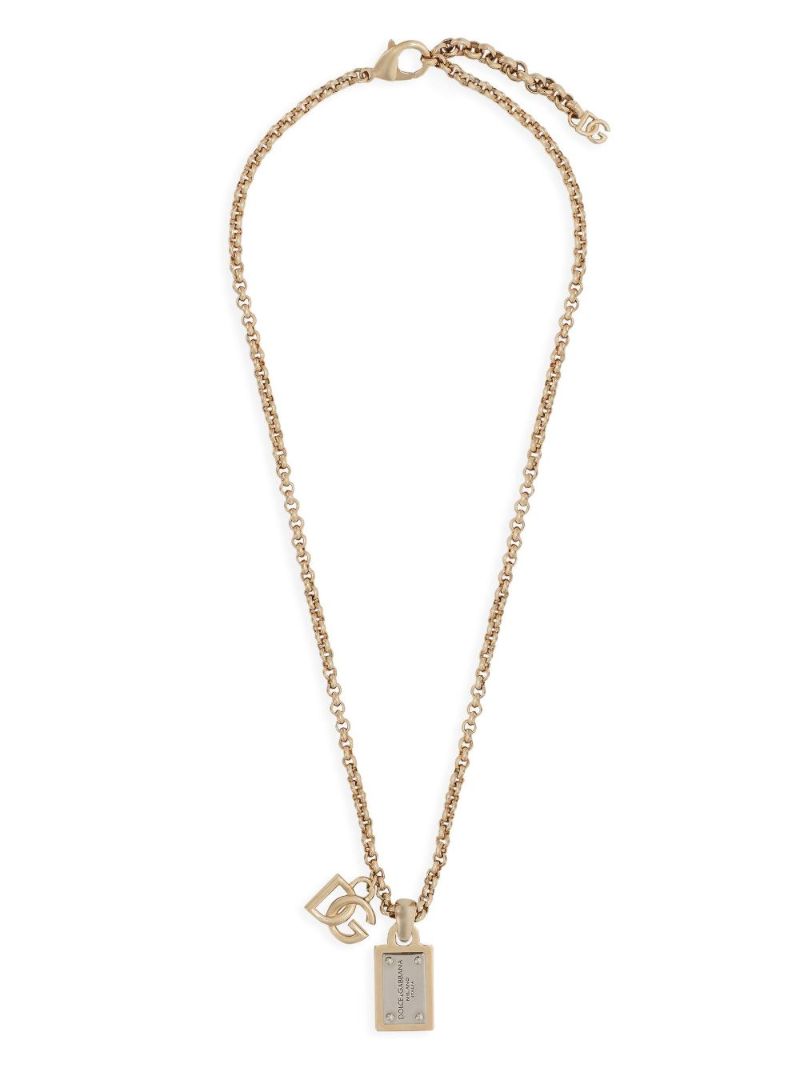 Gold-tone Logo-tag Chain Necklace