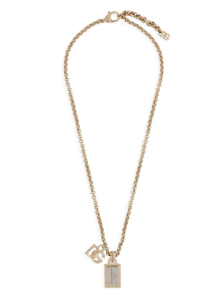 Gold-tone Logo-tag Chain Necklace