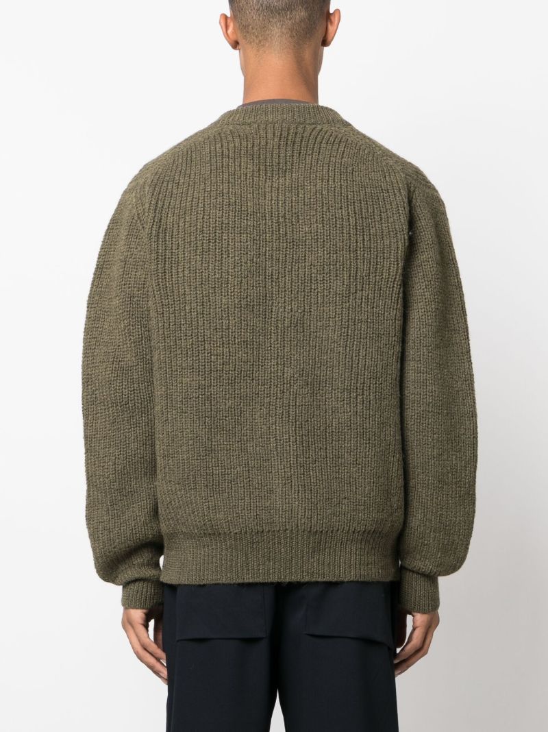 Green Dansa Chunky-knit Wool Cardigan