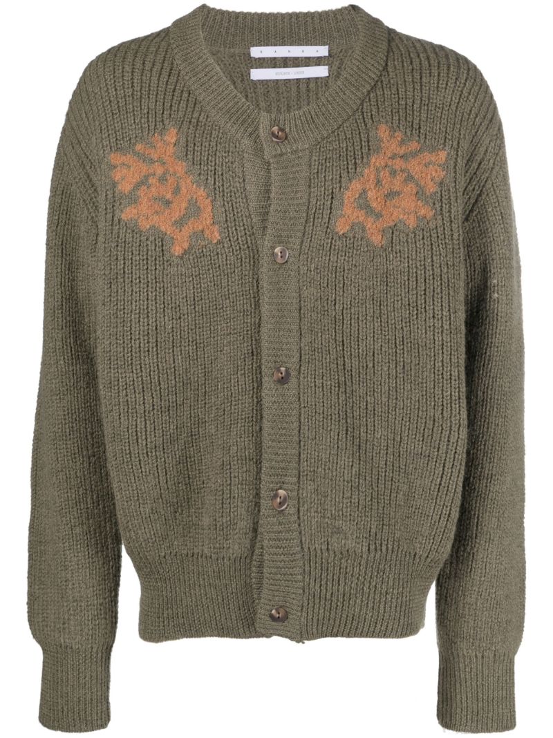 Green Dansa Chunky-knit Wool Cardigan