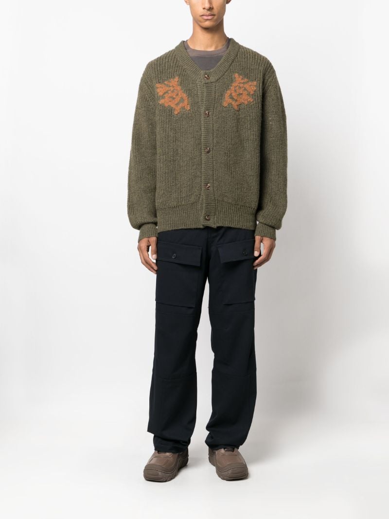 Green Dansa Chunky-knit Wool Cardigan