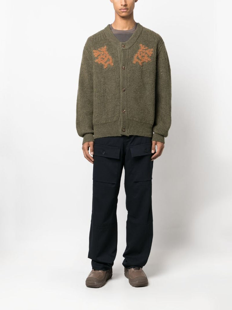 Green Dansa Chunky-knit Wool Cardigan