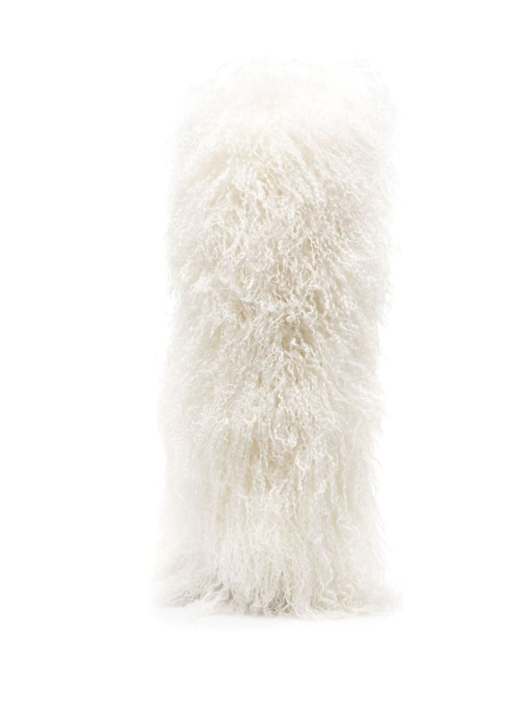 White Pointed-toe Furry Boots