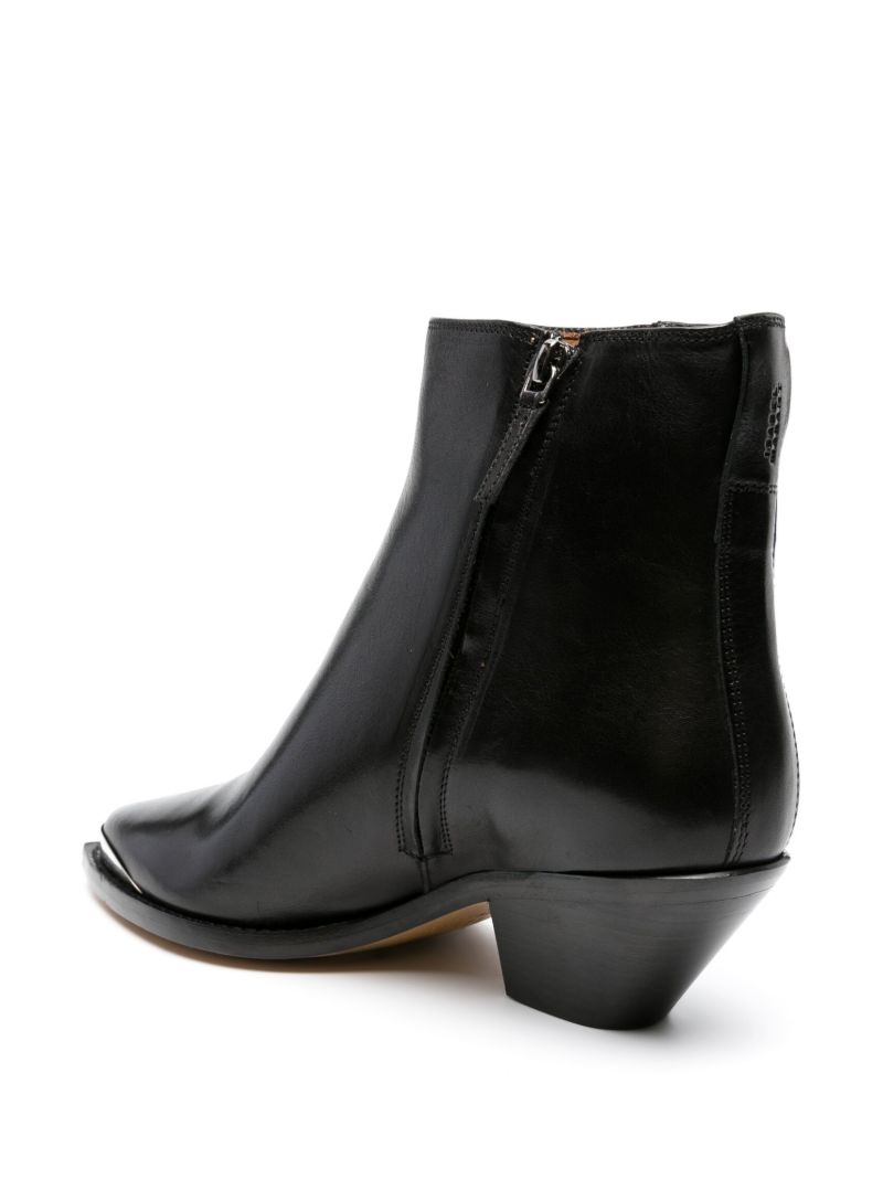 Black Adnae Leather Ankle Boots