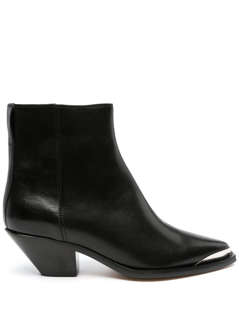 Black Adnae Leather Ankle Boots