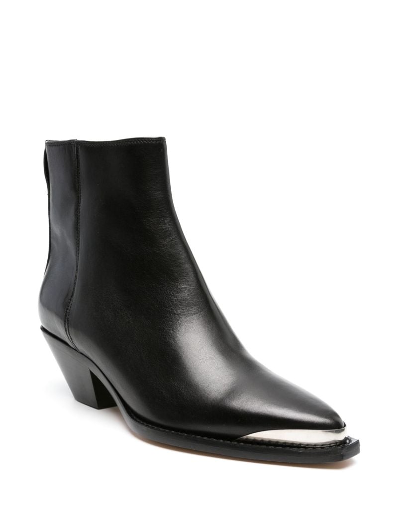 Black Adnae Leather Ankle Boots