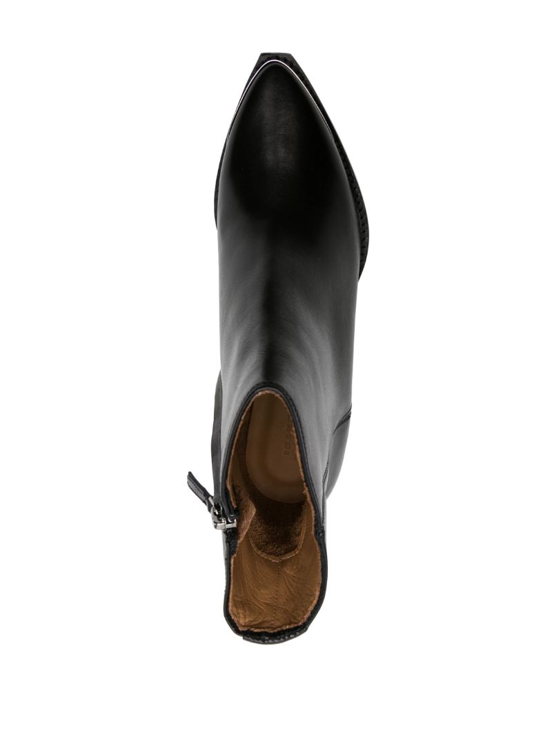 Black Adnae Leather Ankle Boots