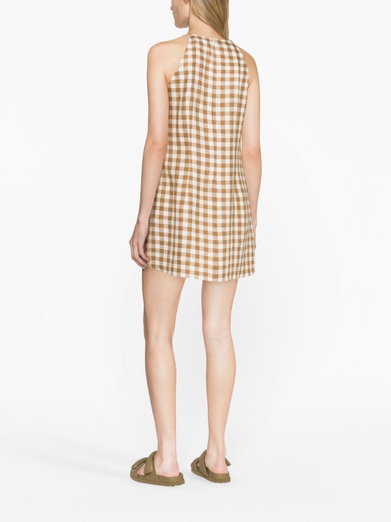 Brown Antigua Linen Mini Dress