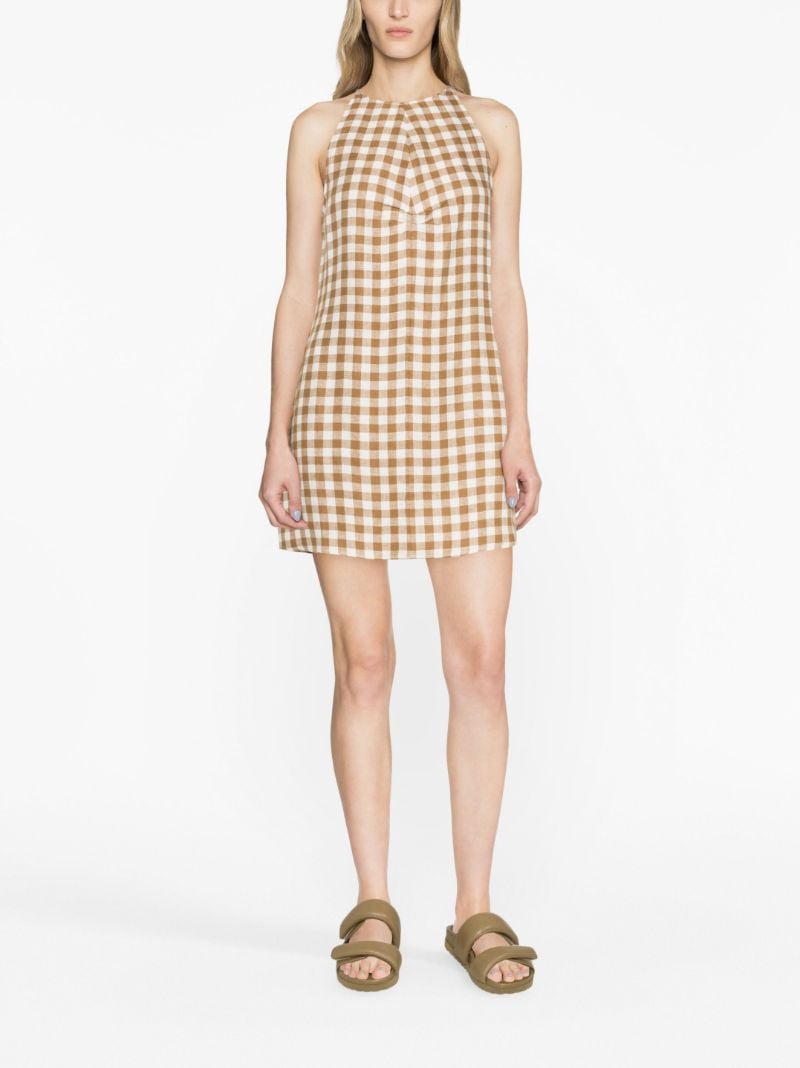 Brown Antigua Linen Mini Dress