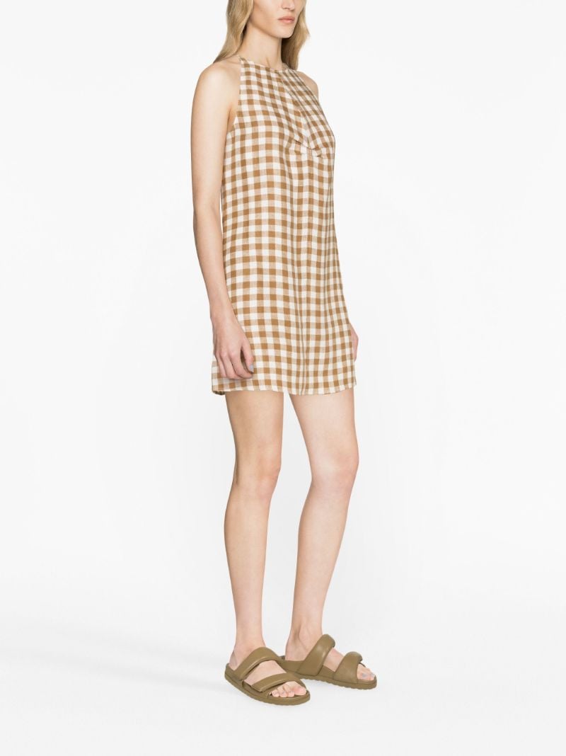 Brown Antigua Linen Mini Dress