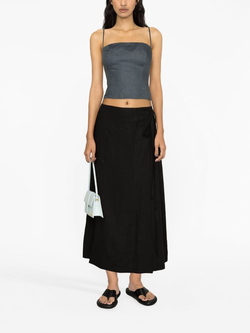 Black Amalfi Linen Maxi Skirt