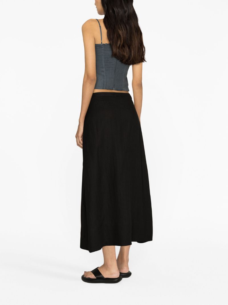 Black Amalfi Linen Maxi Skirt