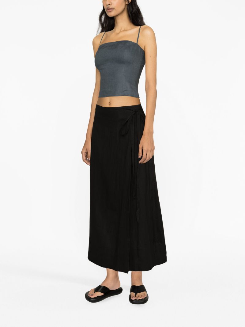 Black Amalfi Linen Maxi Skirt