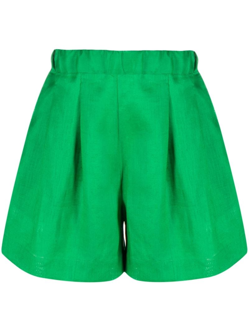 Green Zurich Linen Shorts