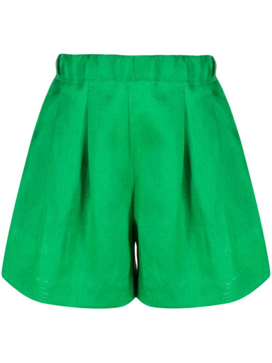 Green Zurich Linen Shorts
