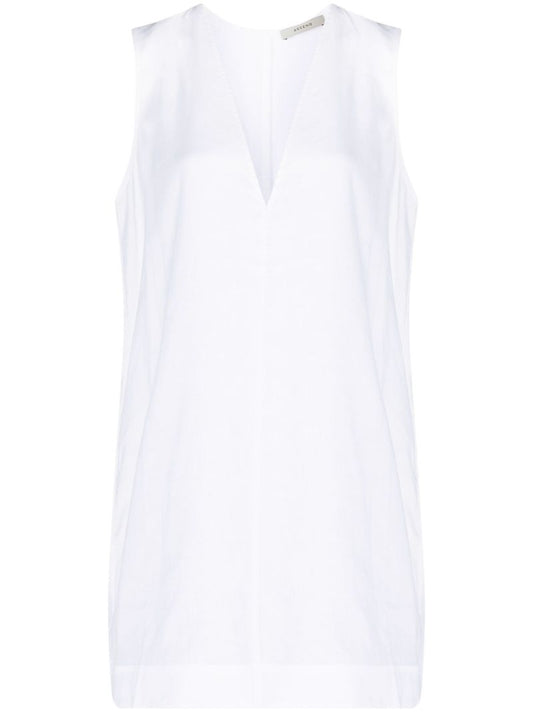 White Derya Linen Mini Dress