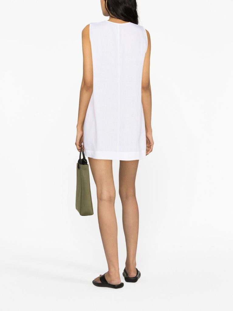 White Derya Linen Mini Dress