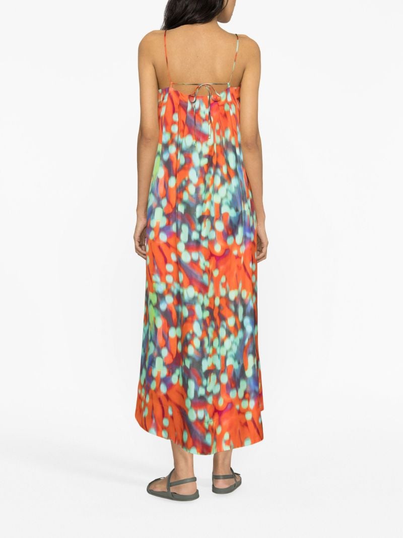 Orange Heather Wobble-print Silk Dress