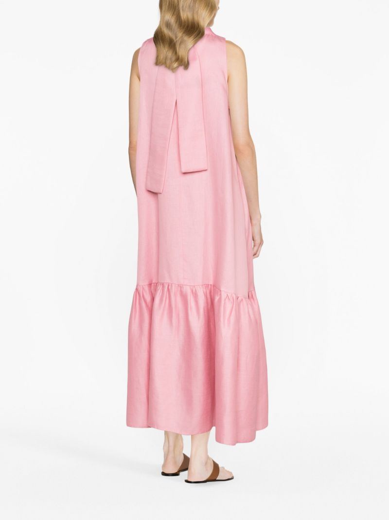 Pink Oslo High Neck Linen Dress