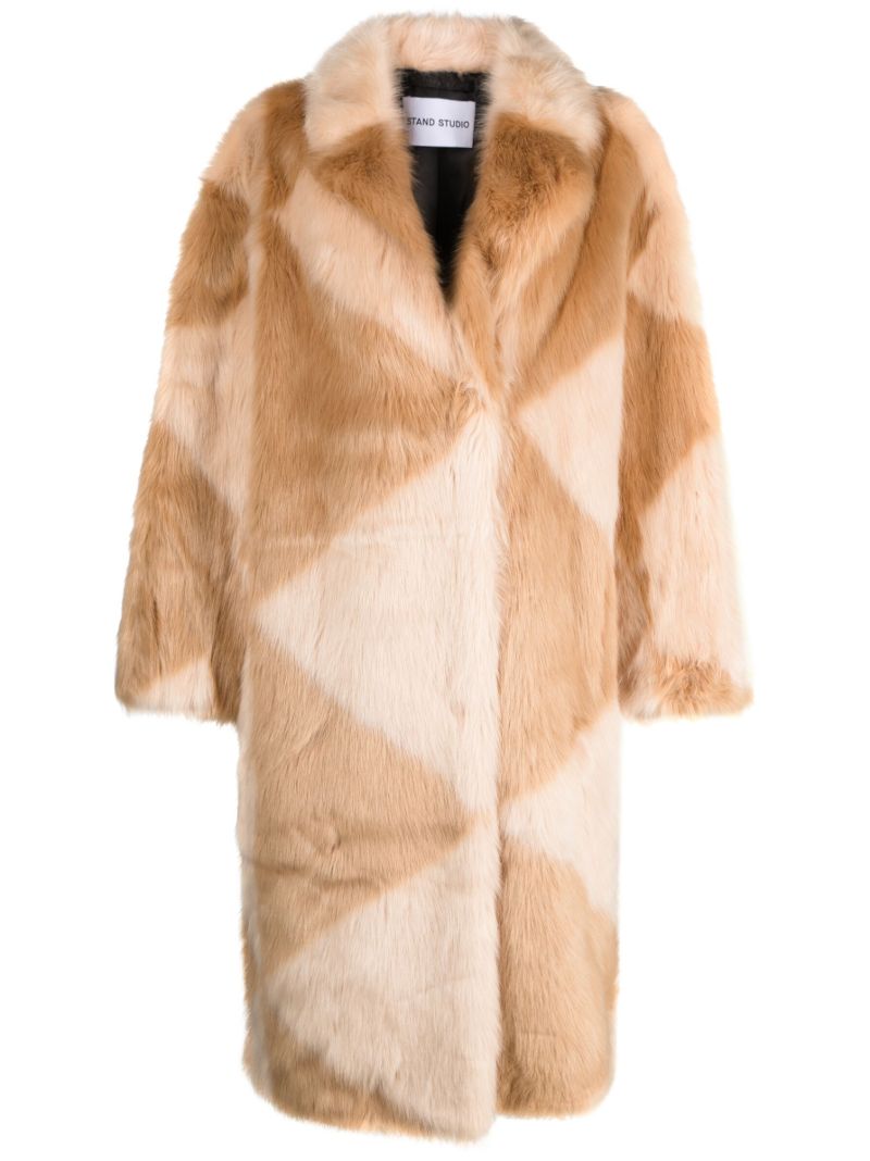 Neutral Genevieve Faux-fur Coat
