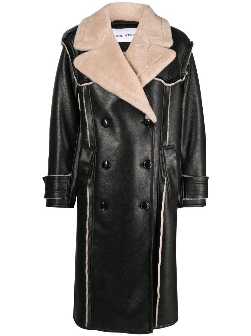 Black Frankie Faux-leather Coat