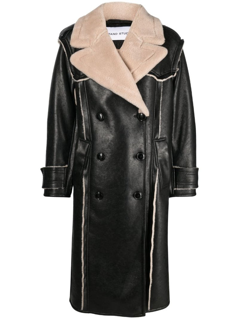 Black Frankie Faux-leather Coat