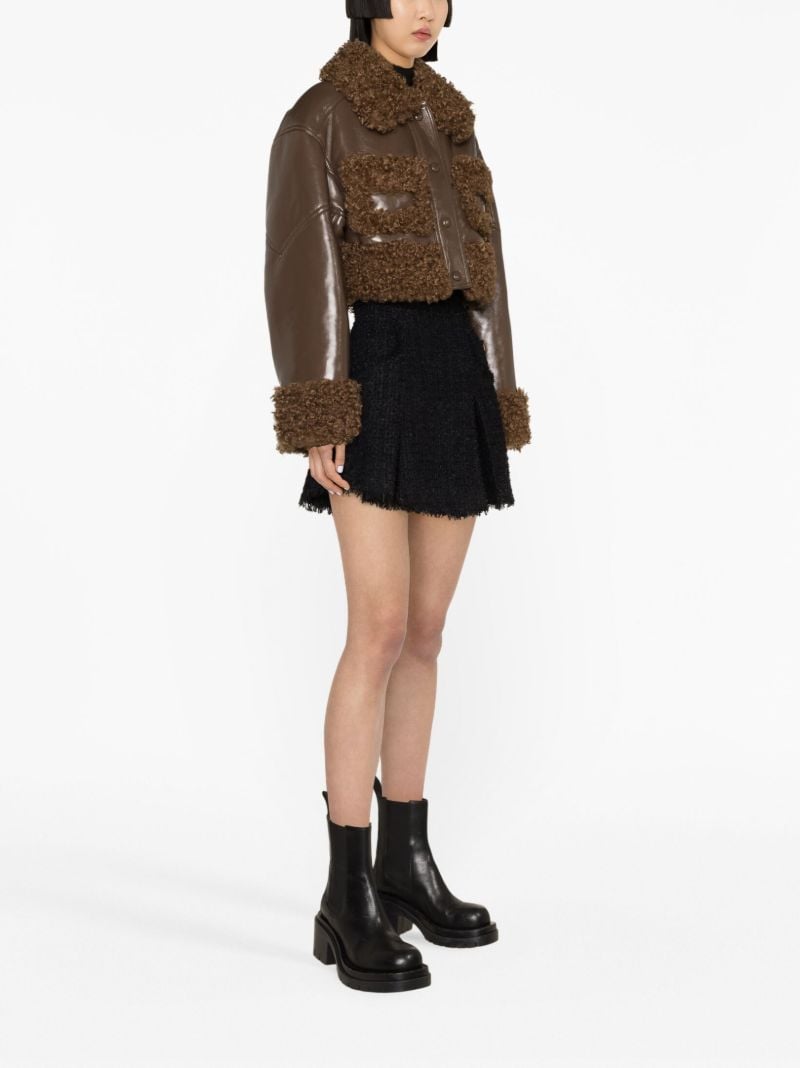 Brown Fleur Faux-fur Trim Jacket