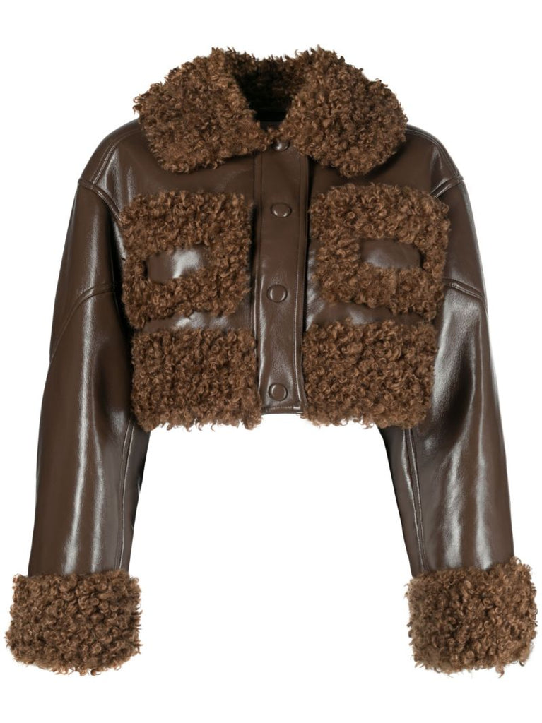 Brown Fleur Faux-fur Trim Jacket