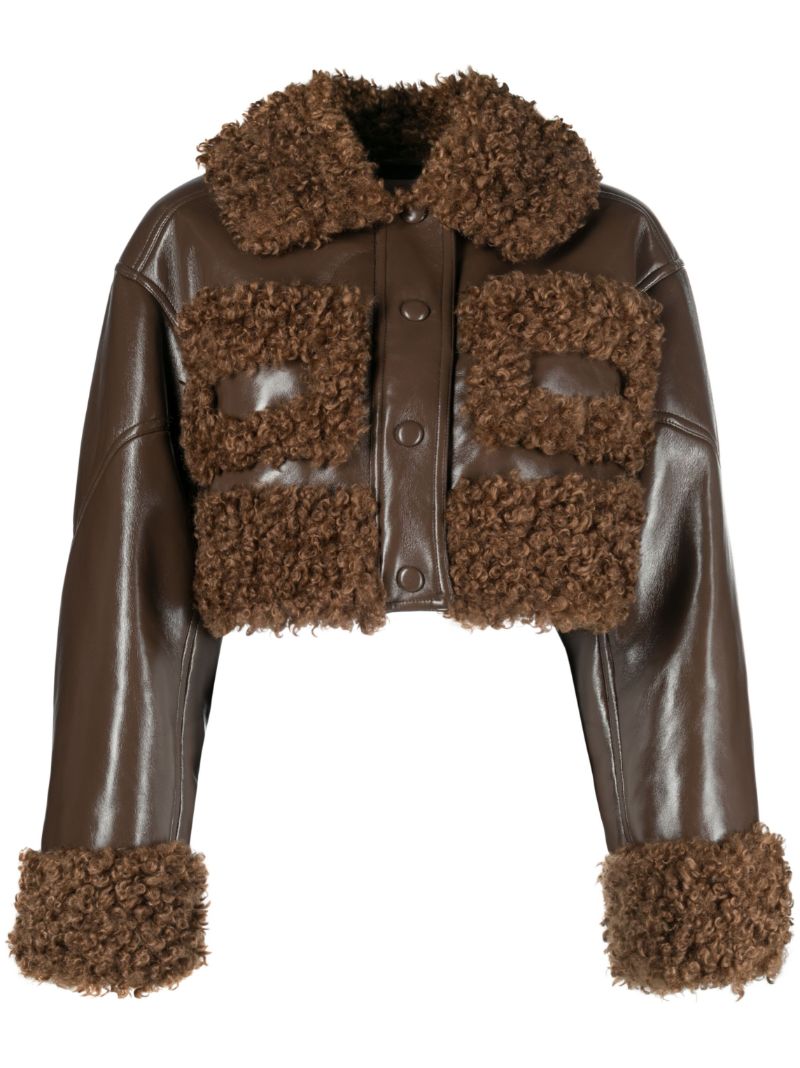 Brown Fleur Faux-fur Trim Jacket
